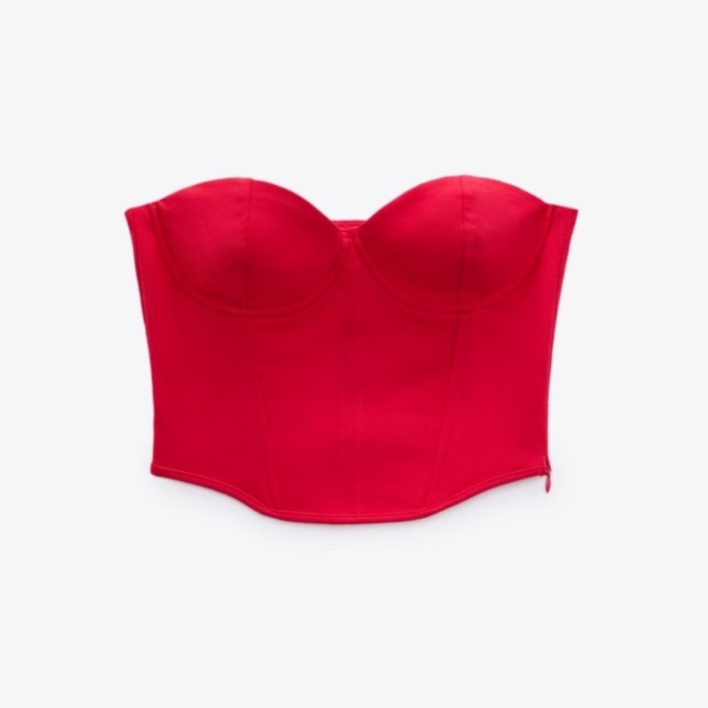 Zara Hot pink strapless corset